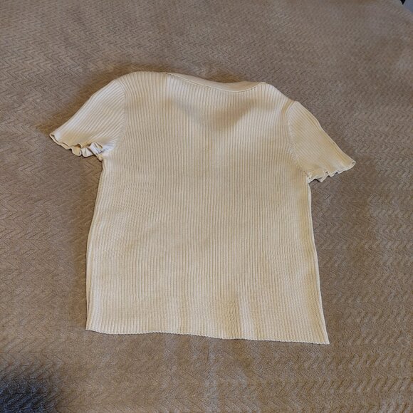 DKNY JEANS Women's short sleeve top, color Eggnog, size XL - Picture 8 of 14